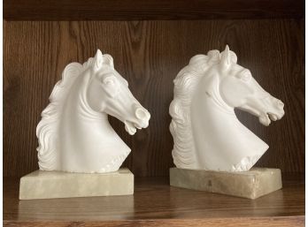 Beautiful Horse And Polished Stone Book Ends