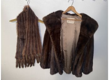 Chic Vintage Duplers Fine Fur Jacket With Separate Beautiful Mink Stole