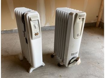 Two Electric Radiator Style Vertical Room Heaters