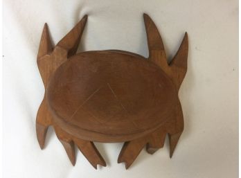 Hand Carved Wooden Crab Shaped Box