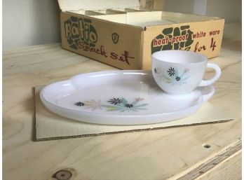 Vintage 1950s Federal Glass Cup And Snack Plate Set