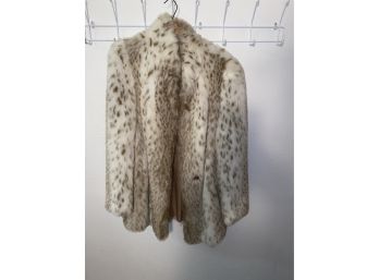 Elegant Vintage Jacqus Saint Laurent White And Brown Faux Fur Coat