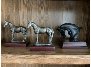 Three Beautiful Bronze Horse Sculptures