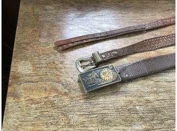 Three Old Leather Belts