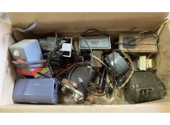 Great Lot Of Vintage Electronics Featuring Small Motors And Charger