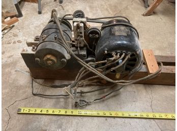 Really Cool Antique Westinghouse Electric Motor Set Up With Vintage Ford Amperes Gauge