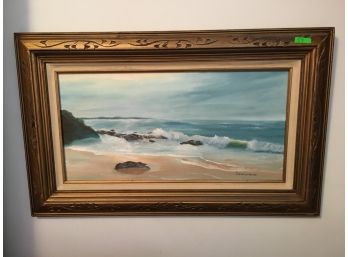 Fred Canrinus Vintage Ocean Painting In Beautiful Frame
