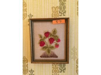 Really Cute Handstitched Picture Of Red Flowers