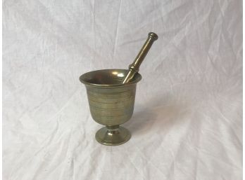 Antique Brass Mortise And Pestle