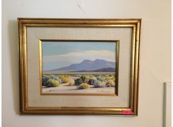 Louis Heinzman Desert Landscape Oil Painting On Board C1930s