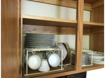 Nice Set Of Vintage Tableware With Handy Storage Rack