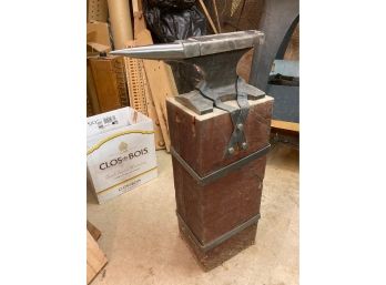Nice Small Anvil Made From Railroad Rail Mounted On Railroad Tie