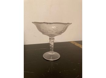 Antique Decorative Glass Pedestal Bowl