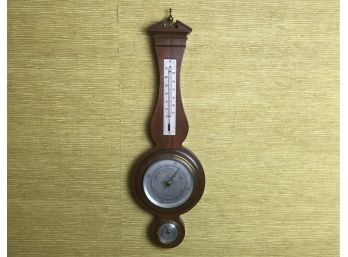 Vintage Wall Mount Thermometer And Barometer
