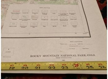 3 Big Vintage Maps Of 1961 Rocky Mountain National Park, 1944 Grand Canyon Az, & 1955 Mount Zirkel, Colorado