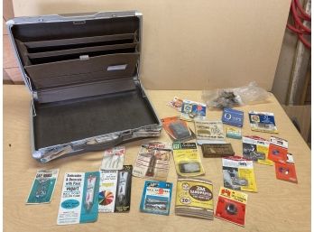 Vintage Briefcase With Assortment Of Cool Old Products In Original  Packages
