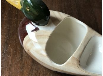 Unique Vintage Mallard Duck Ceramic Container