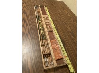 Beautiful And Collectible Grampus Brand Bamboo Fly Fishing Rod In Original Case With Original Flies!