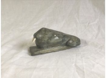 Vintage Hand Crafted Stone Carved Alaskan Walrus