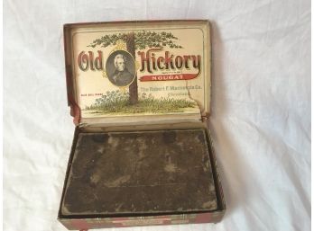 Super Rare Old Hickory Nougat Box With Antique Book On Midwifery