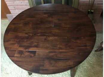 Contemporary Round Wooden Drop Leaf Table