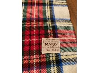 Vintage Californian Made Stewart Dress Company 'Maro' 100 Wool Scarf In Box