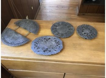 Assortment Of Antique Silver Plated Elevated Platters