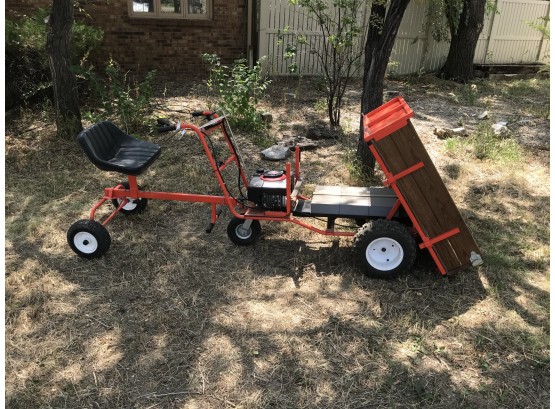 Awesome Ride And Drive Motorized Pull Behind Lawn Cart With Dump Box