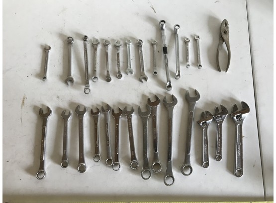 Big Assortment Of Wrenches And Adjustable Wrenches