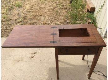 Vintage Sewing Machine Table With Pedal & Outlet (no Sewing Machine)