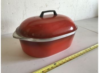 Club Brand Red Enamel Cooking Pot With Matching Lid