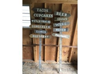 Hand Painted Outdoor Party Directions Signs