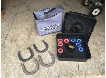 2 Yard Games Featuring Two Sets Of Horseshoes And Perfect Pitch Washers Brand Yard Game In Case