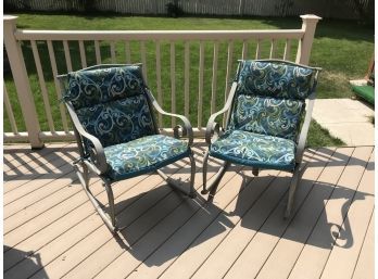 Set Of Nice Outdoor Padded Rocking Chairs
