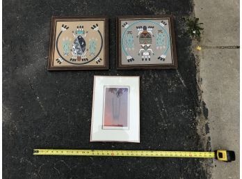 Three South Western Themed  Framed Pieces Of Art