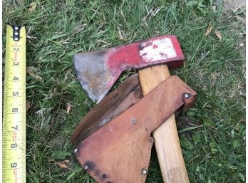 2 1/2 Foot Hatchet With Leather Protecting Case