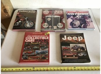 Assortment Of Automobile, Motorcycle And Hot Rod Books