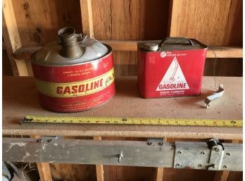 2 Vintage Metal Gas Cans