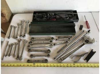 Centage Metal Tool Trays With Assortment Of Wrenches And Tools