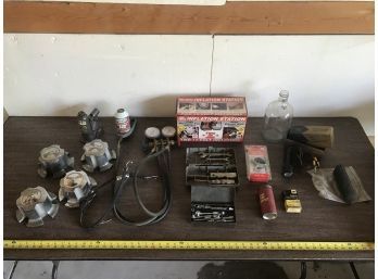 Assortment Of Tools Including Inflation Station, Air Conditioning Refill Set Up And Timing Light