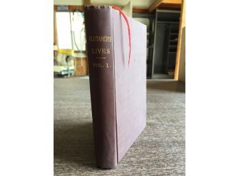 Plutarch's Lives Vol. 1 Antique Book