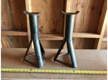 Two Metal Gray Stands