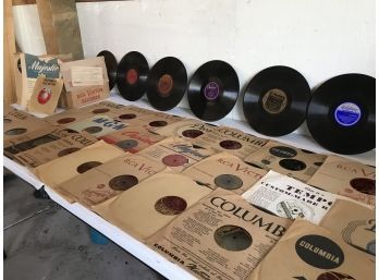 Huge Assortment Of Very Old/early 1900s Records In Original Sleeves And Original RCA Shipping Box