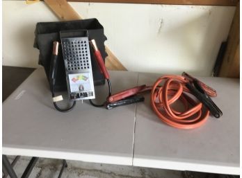 Battery Tester And Heavy Duty Jumper Cables