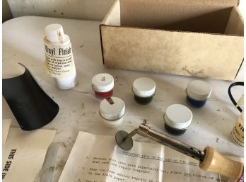 Vinyl Upholstery Repair Kit With Vinyl Iron And Patching Textures, Color Kit, And Instructions