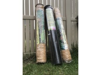 2 Near New 4' X 50' Seed Germination Blankets And One Roll Of 4' X 225' Landscape Fabric