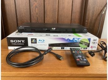 Sony Brand Blu-ray And DVD Player With HDMI Cable, Remote With Original Box