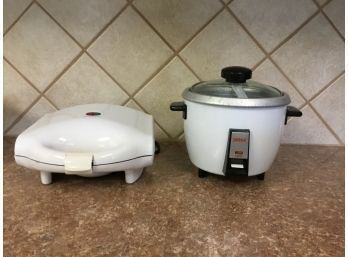 Waffle Maker And Small Aroma Rice Cooker/steamer