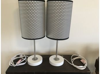 2 Matching Cute Modern Bedside Lamps