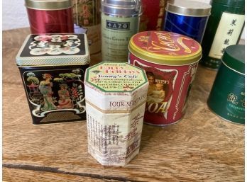 Collection Of Tea And Cocoa Tins
